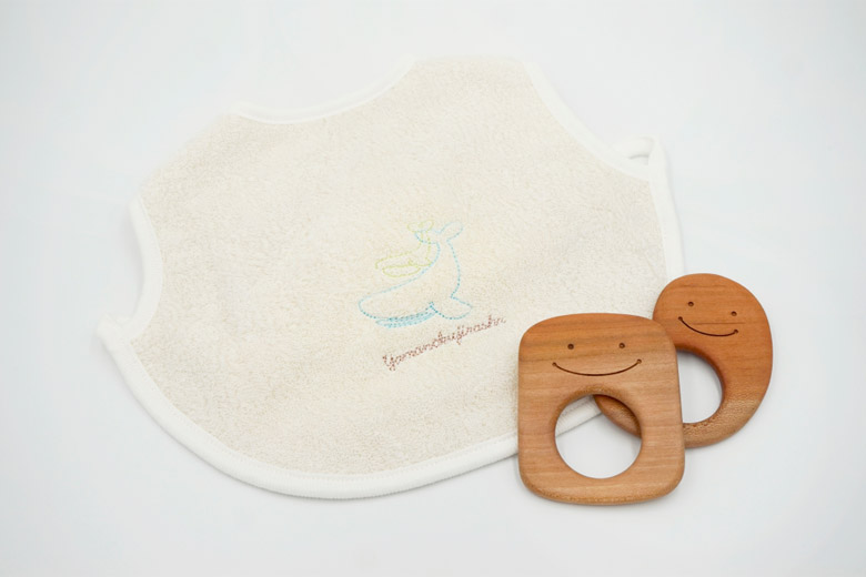 ベビーギフト 歯がため+よだれかけ(スタイ)