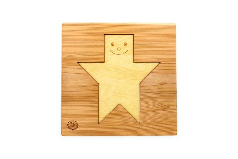 ヒノキのタングラム パズル土台(単品) | 木のおもちゃ 山のくじら舎