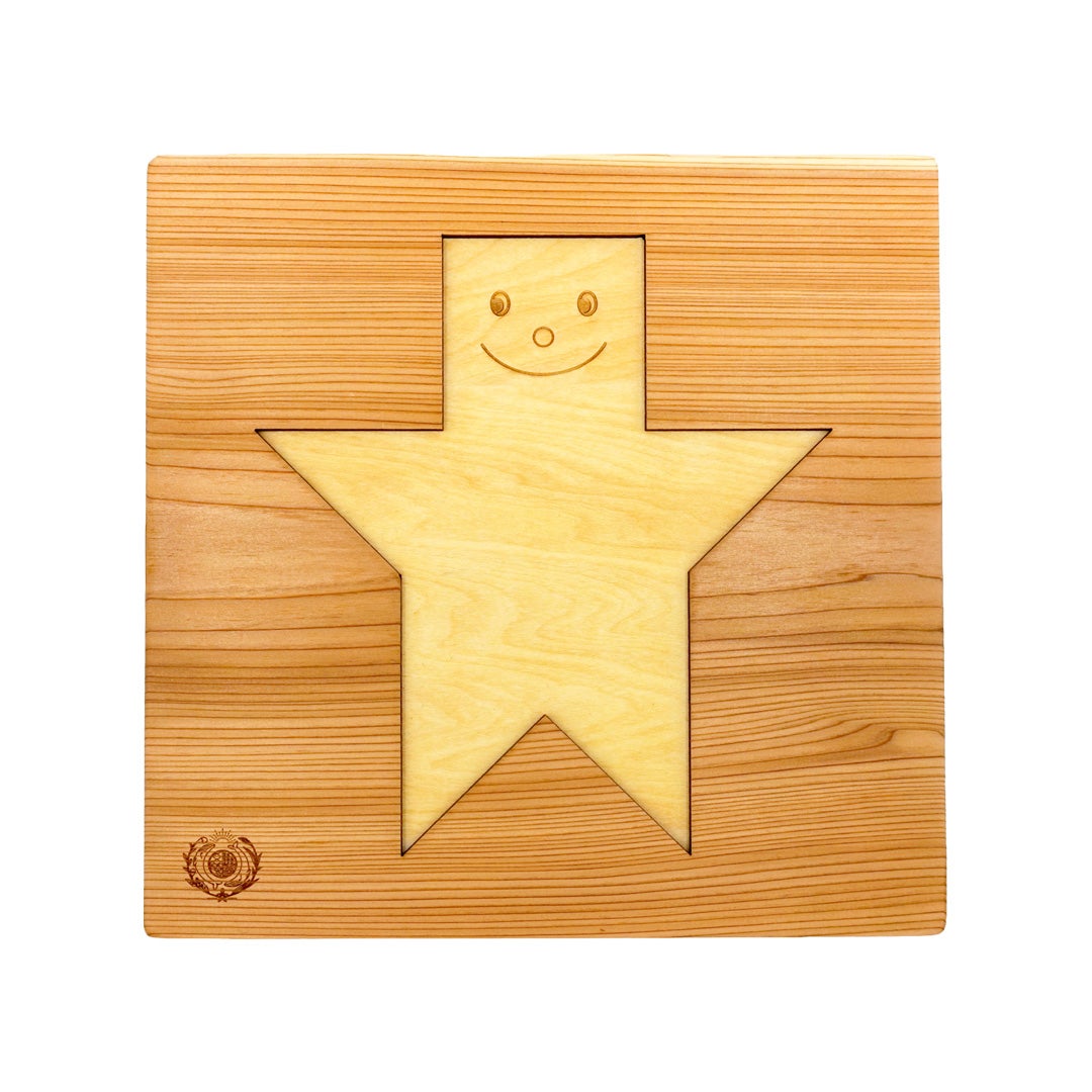 ヒノキのタングラム パズル土台(単品) ひと